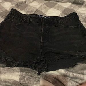 Black jean shorts